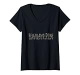 Damen Helgoland Düne Leuchtturm Oberland Nordsee Motiv Küste Meer T-Shirt mit V-Ausschnitt
