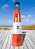 Jürgen Westerholt Solar-Leuchtturm aus Metall, 80 cm hoch, Dekoleuchte für Garten, Maritime...